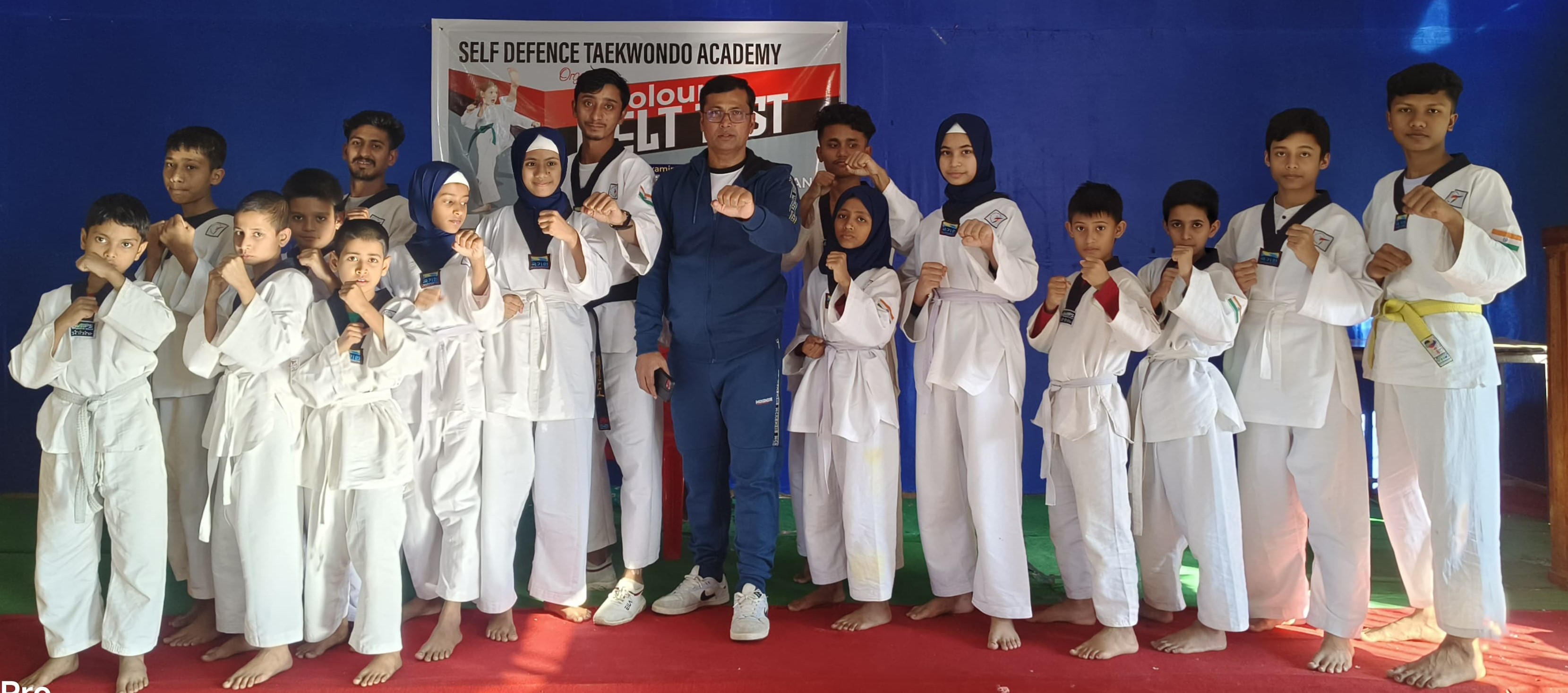 Instructor demonstrating Taekwondo technique